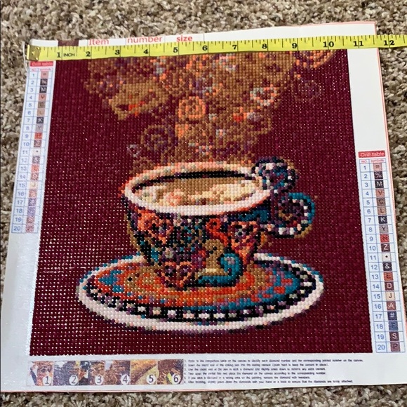 Coffee cup completed/unframed diamond painting - Picture 2 of 6